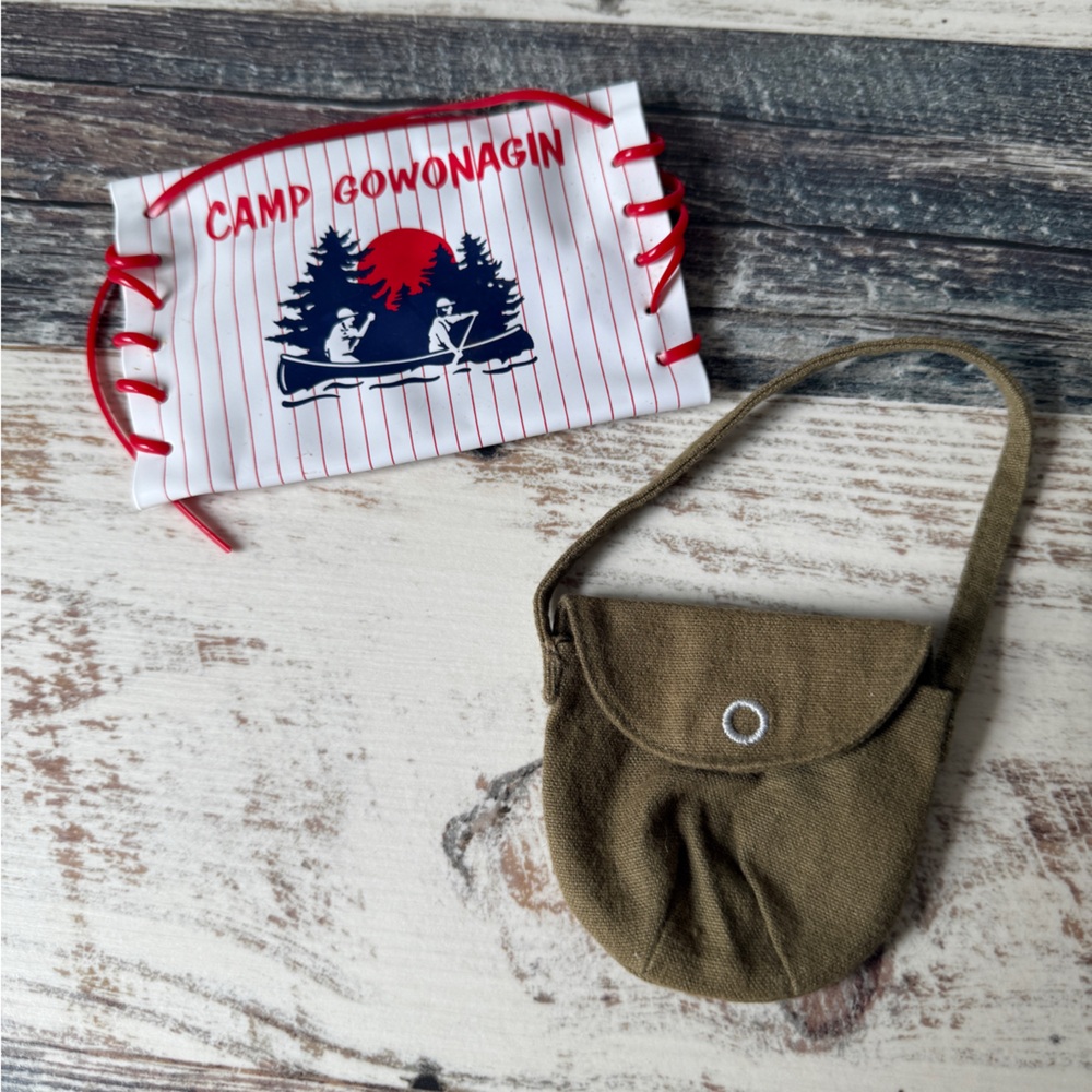 American Girl Doll MOLLY Camping Equipment - Olive Bag & Sit Upon Only 2010
